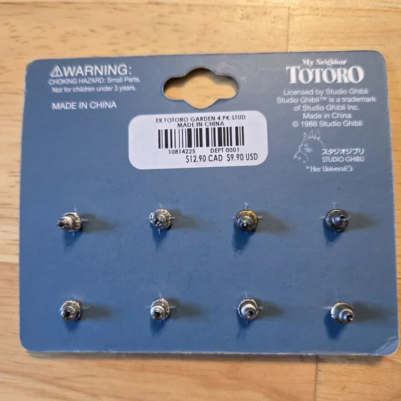 NWT Her Universe Totoro Stud Earring Set - Silver and Black - Picture 2 of 2
